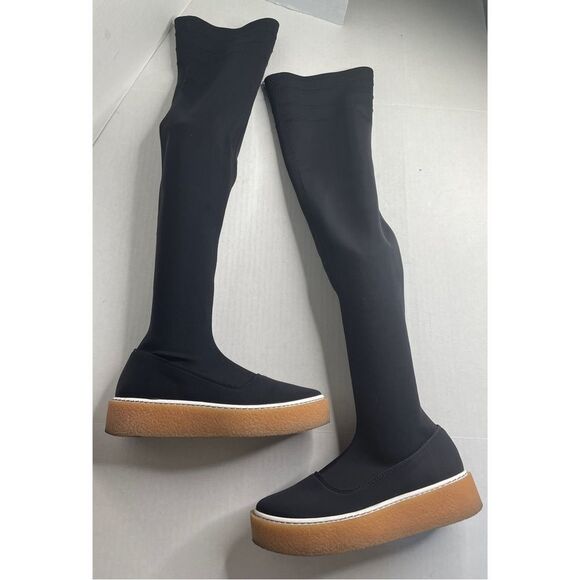 Free People Outer Limits thigh-high over-the-knee black stretch boots - Picture 5 of 13